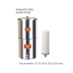 Stainless steel water filter - 13 Liters